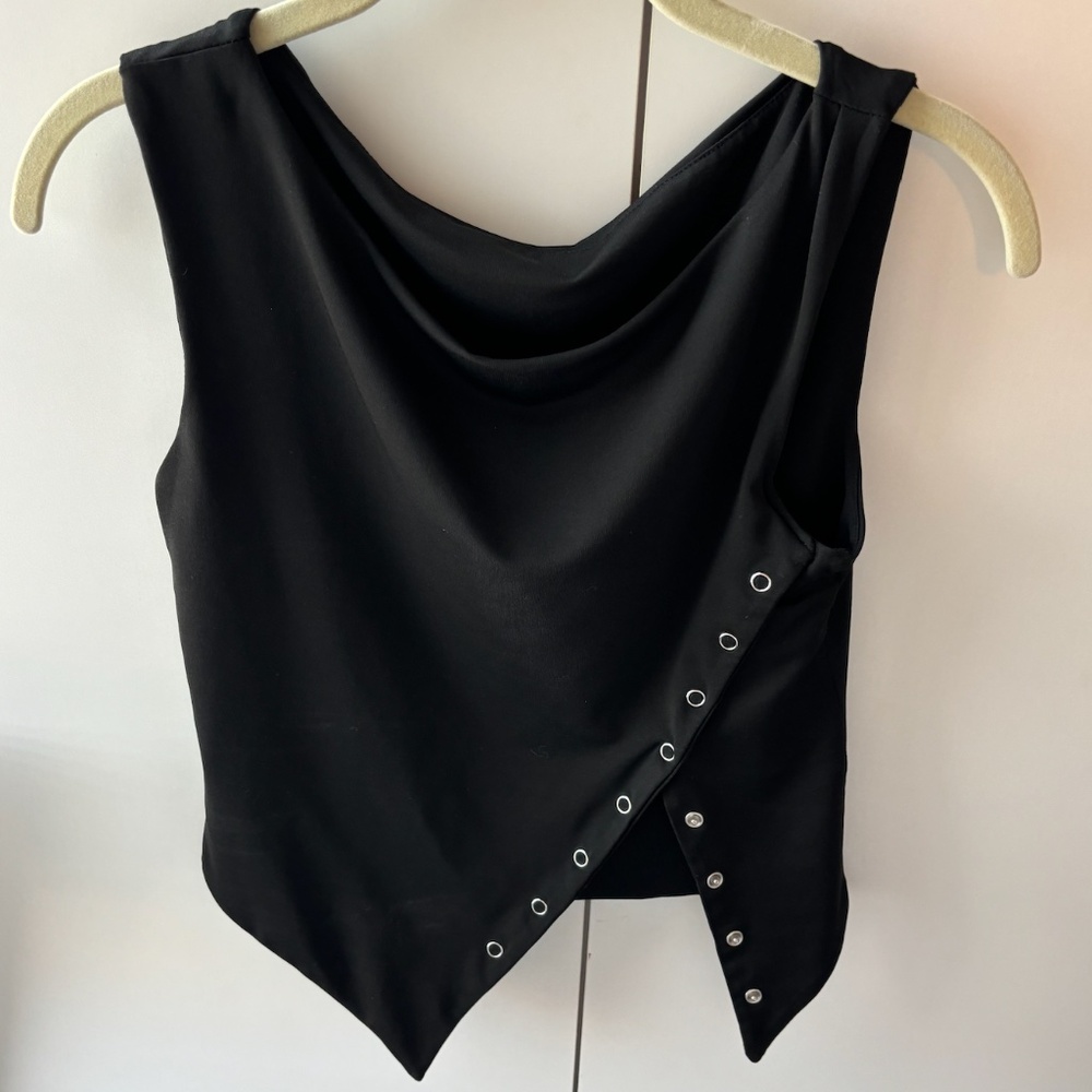 Black Button Up Going Out Top